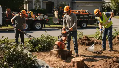 Bradenton, FL tree service removing overgrown shrubs for a clean, maintained landscape