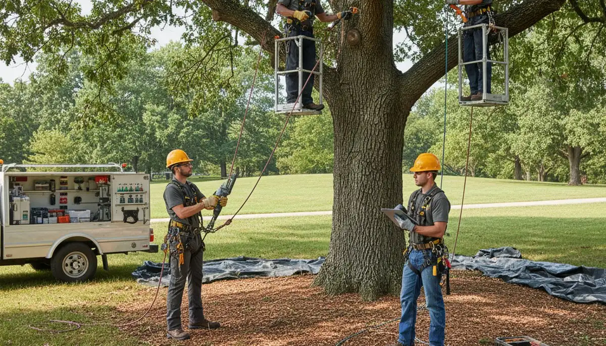 Bradenton, FL arborist treating diseased trees for fungal infection and rot