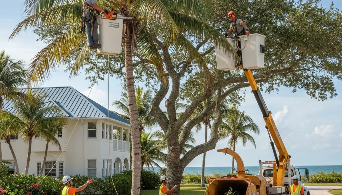 Tree service crew in Bradenton, FL providing professional tree care for local properties