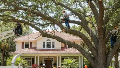 Bradenton, FL tree service crew trimming a tree for safe, professional property maintenance