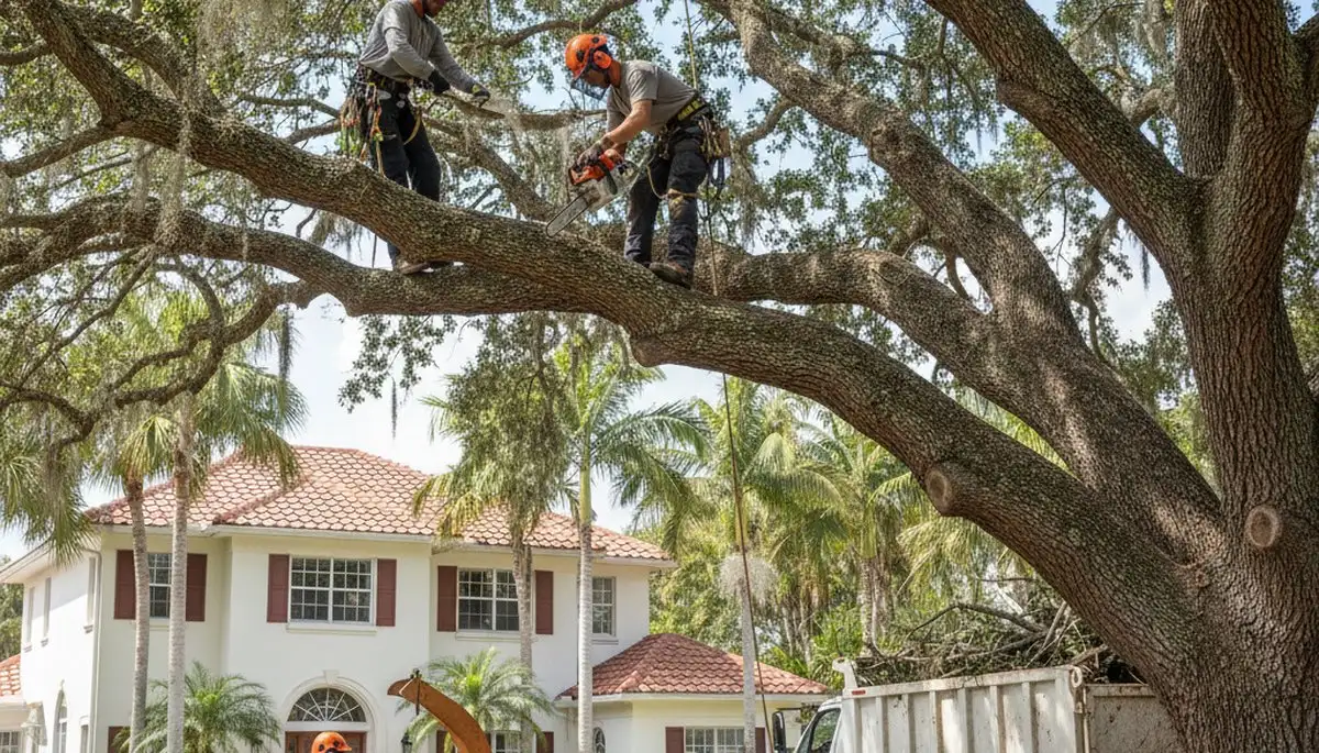 Tree service crew in Bradenton, FL providing professional tree trimming and removal services
