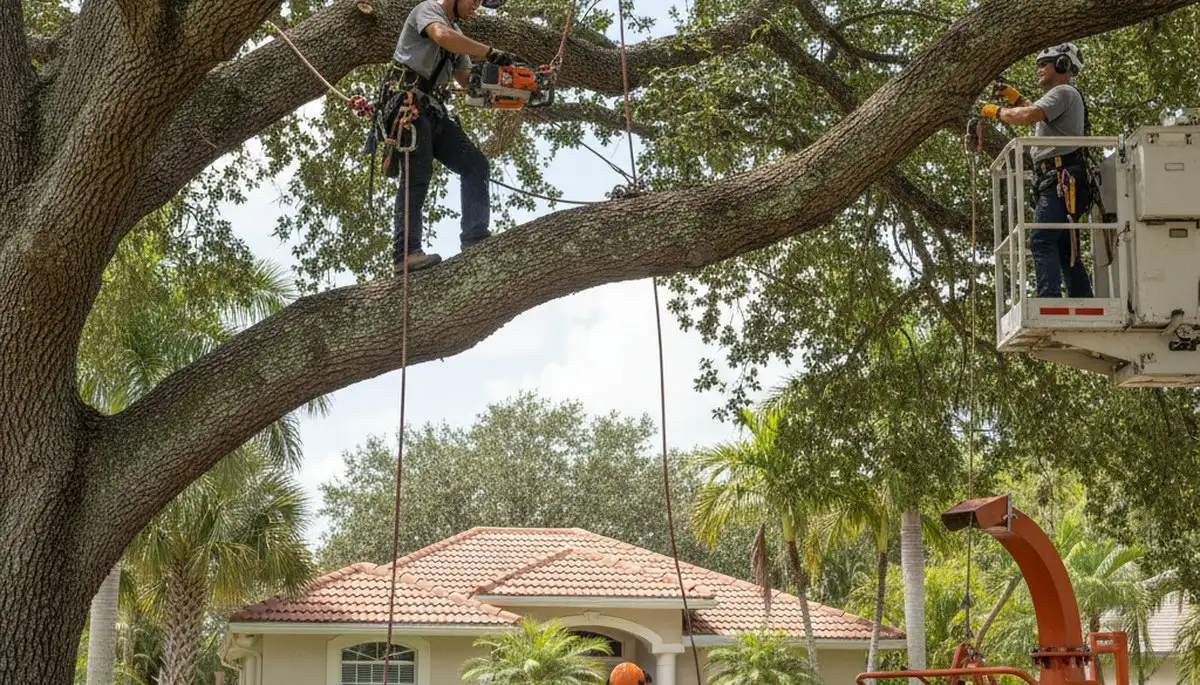 Tree service crew in Bradenton, FL providing professional tree trimming and removal services