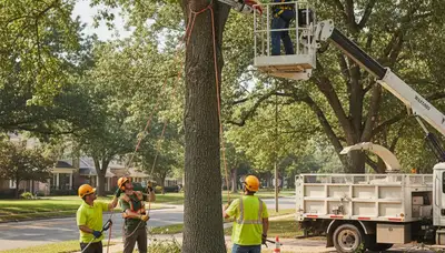 Bradenton, FL tree service crew trimming trees for safer, healthier landscapes
